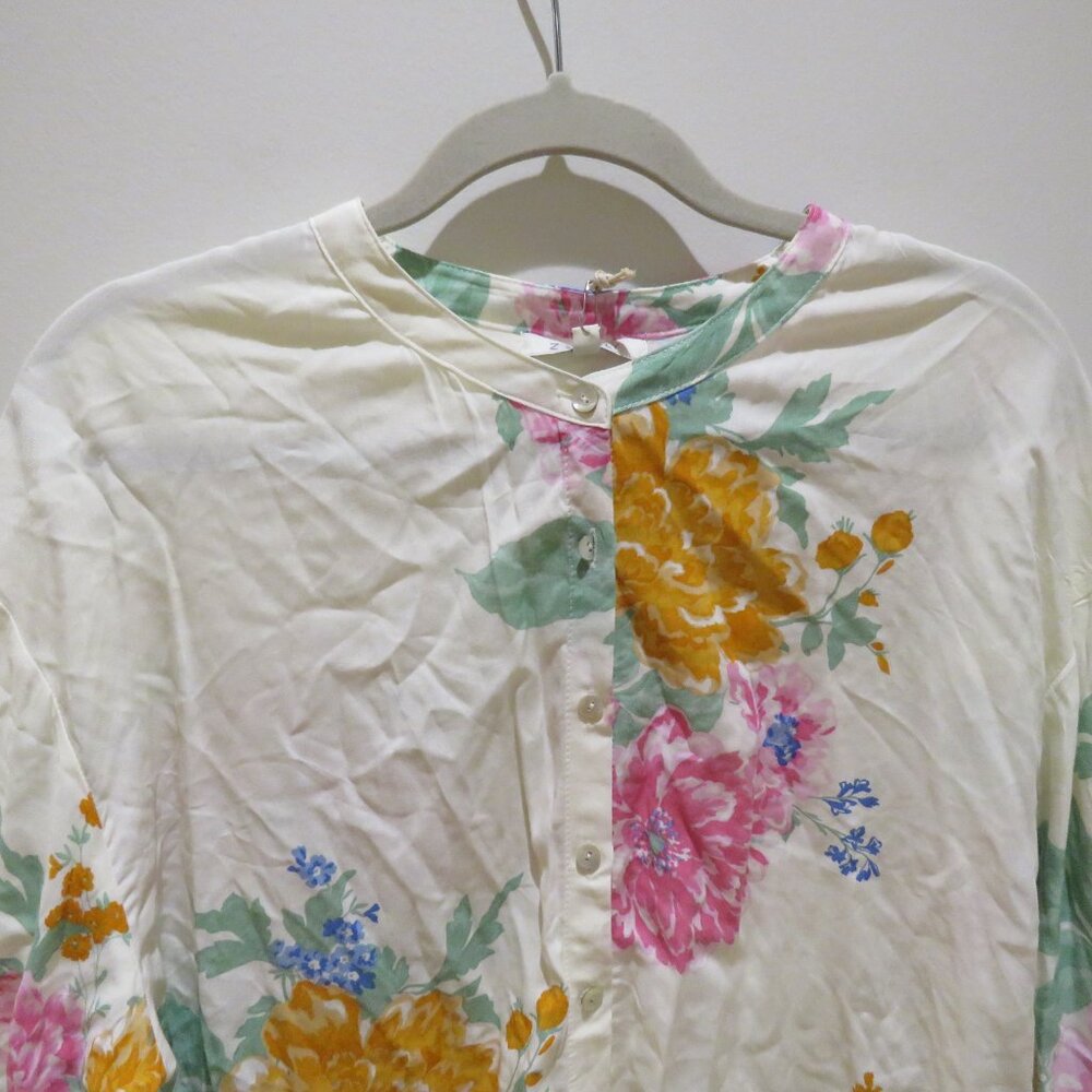 Z SUPPLY Clarisa Floral Shirt Top Medium Boho Spring Flowy Summer Vacation - Picture 6 of 15